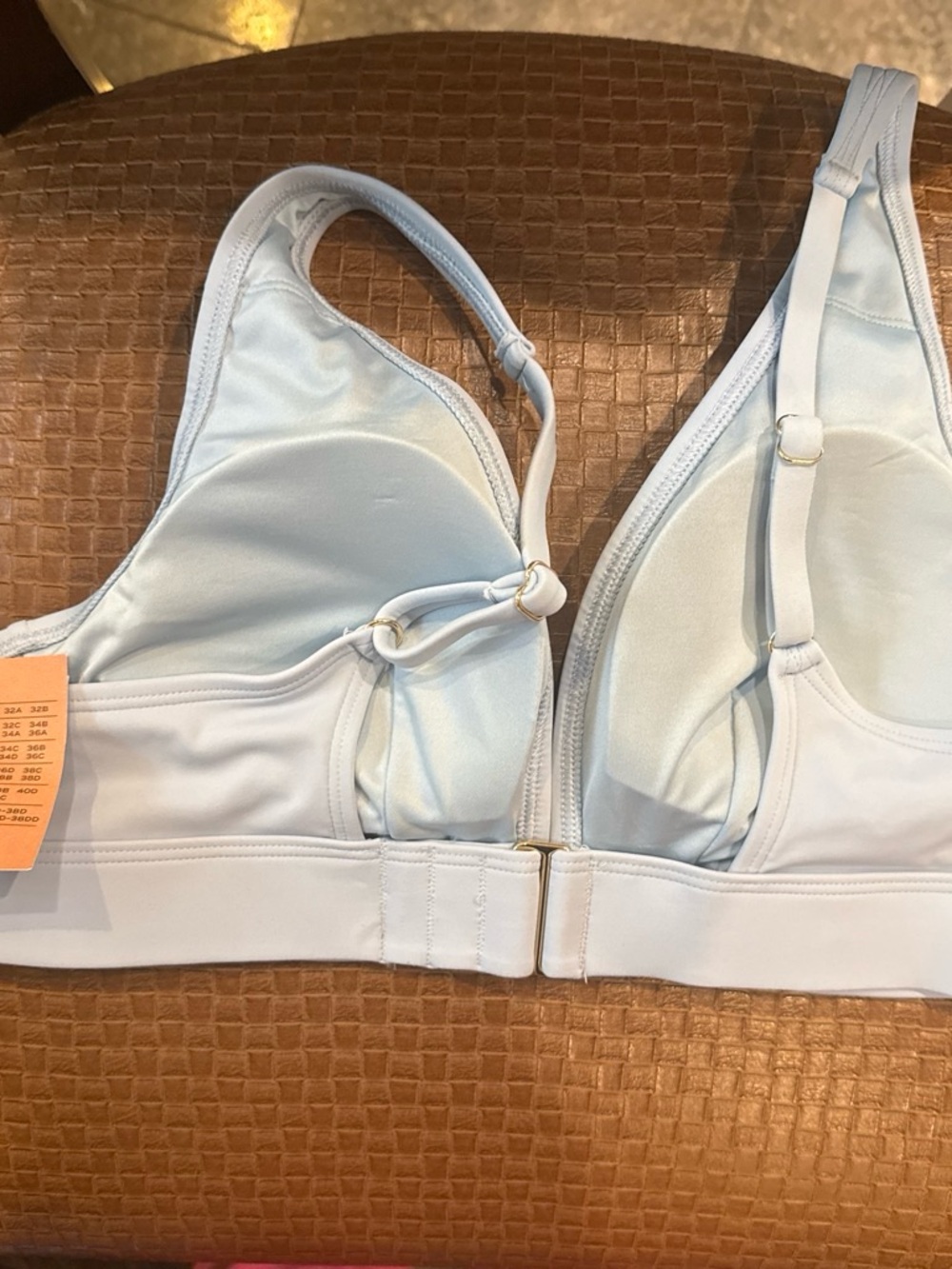 Shade & Shore Light Blue Triangle Bikini Top with Front Hook - Picture 3 of 3